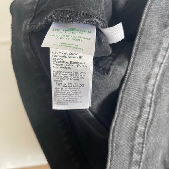 J. Crew High-Rise Mid Length Cutoff RW Hem Denim Short Washed Black - Size 31 - Picture 6 of 6